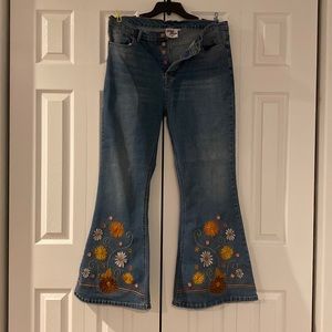 Bell bottom jeans from The Hippie Shake. Size 18